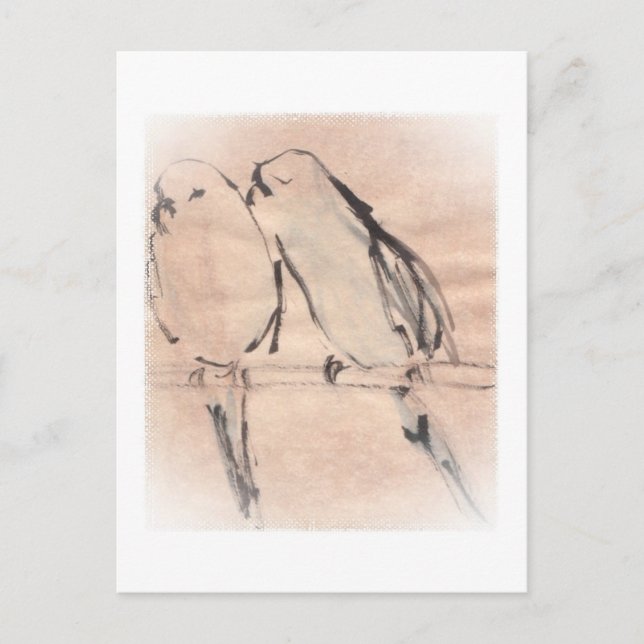 Paare von verklebten Parketten in blau Postkarte (Vorderseite)