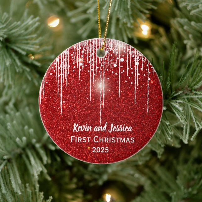 Paare Vorweihnachtsname Keramik Ornament (Baum)