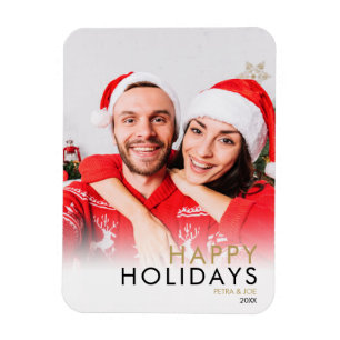 Paarfoto Moderne Weihnachten Frohe Feiertage Magnet