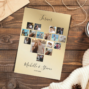 Paargeschenk Valentinstag Herz-Fotocollage Feiertagskarte