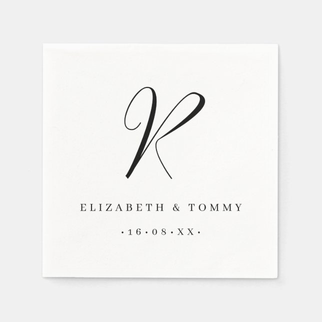 Paarname Nachname Monogramm Hochzeit Serviette (Vorderseite)