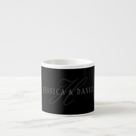 Paarnamen & Nachname Monogramm Espressotasse
