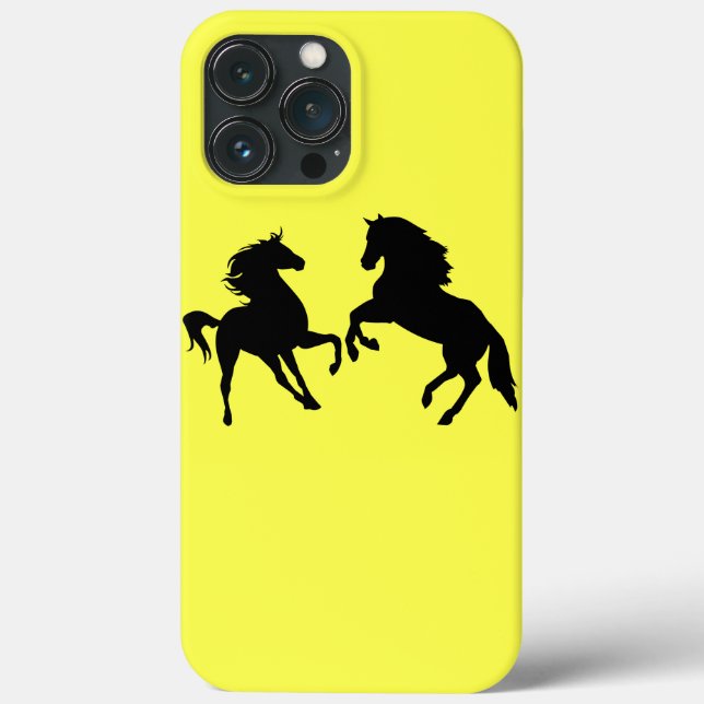 Paarpferde wählen Farben - Gelb Case-Mate iPhone Hülle (Rückseite)