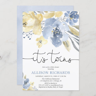 Paart Babyparty, neutrales Blumen des Einladung