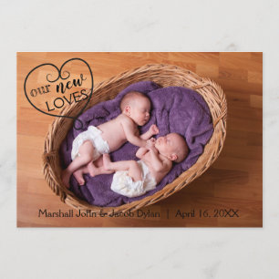 Paart unsere neuen Lieben - Geburts-Mitteilung Ankündigung