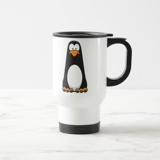 Pablo die nachdenkliche Penguin-Reise-Tasse Reisebecher (Rechts)