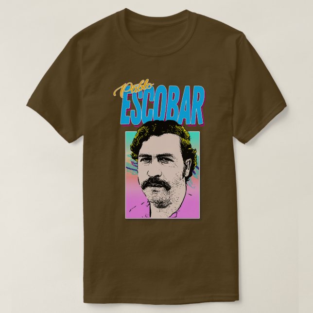 Pablo Escobar 90er Jahre gestyltes Retro Graphic D T-Shirt (Design vorne)