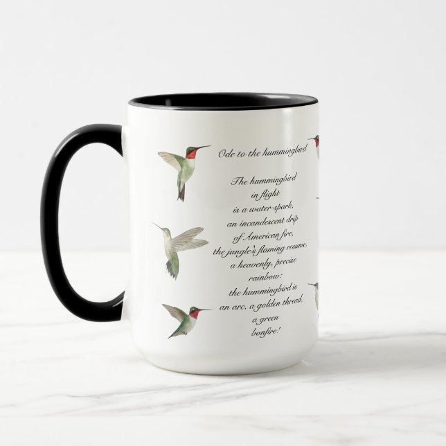 Pablo Neruda Hummingbird Gedicht Tasse (Links)