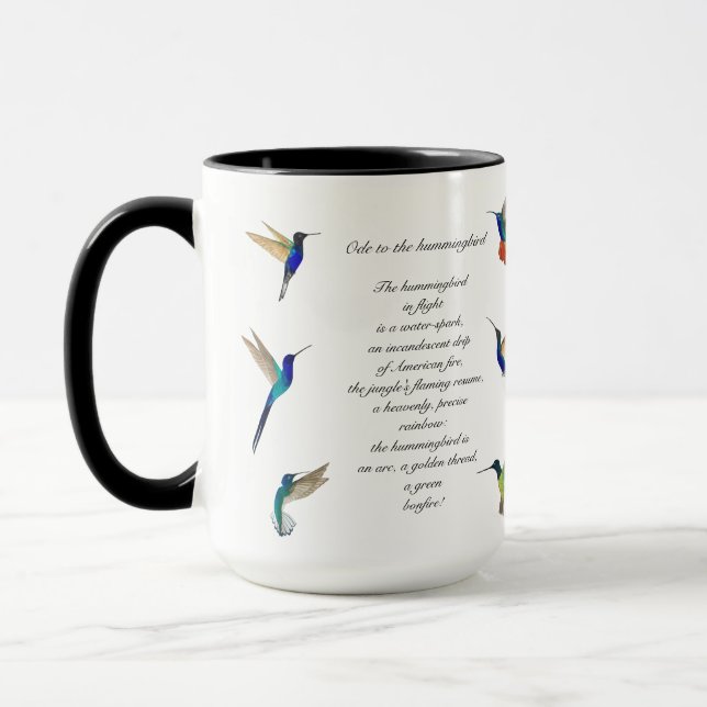 Pablo Neruda Hummingbird Gedicht Tasse (Links)