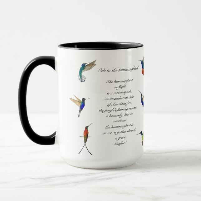 Pablo Neruda Hummingbird Gedicht Tasse (Links)