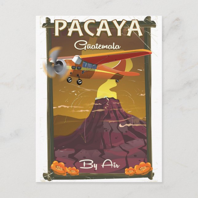 Pacaya Vulkan Guatemala Reiseplakat Postkarte (Vorderseite)