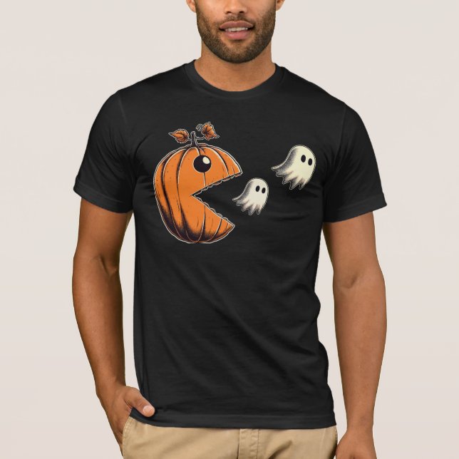 PacBoo Pumpkin Halloween Retro Video Game T-Shirt (Vorderseite)