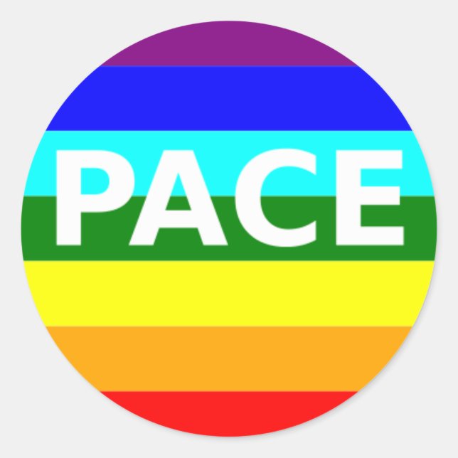 Pace(Peace) Flag Italienisch Runder Aufkleber (Vorderseite)