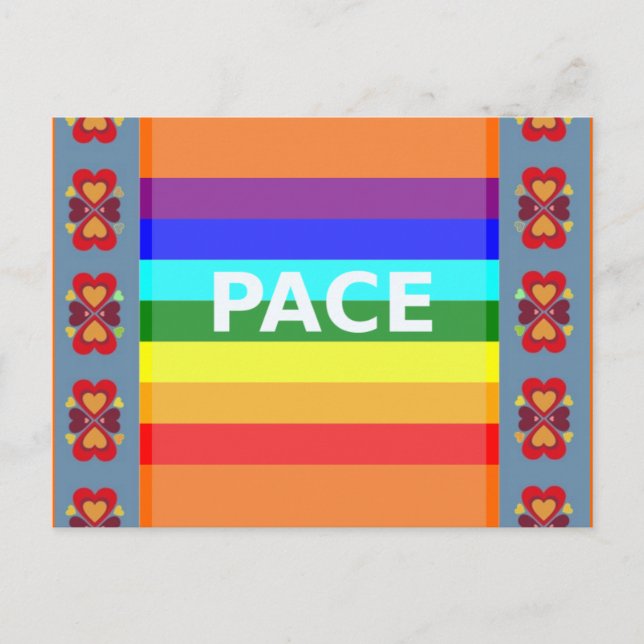Pace(Peace) Flag Italienische Postkarte (Vorderseite)