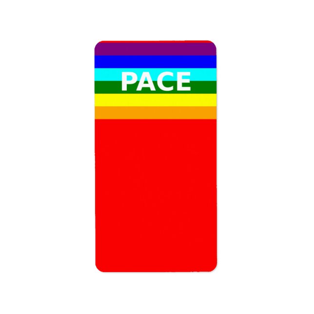 Pace(Peace) Flag - Italienisches Adressetikett (Vorne)