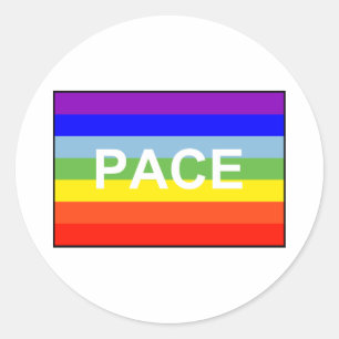 PACE Peace Flag Rainbow Runder Aufkleber