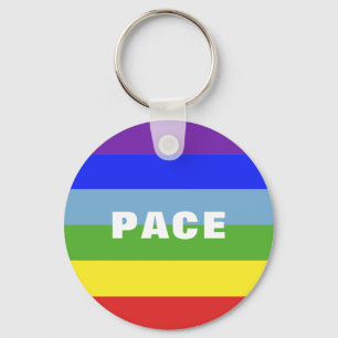 Pace Peace Rainbow Color Regenbogen Streifen Schlüsselanhänger