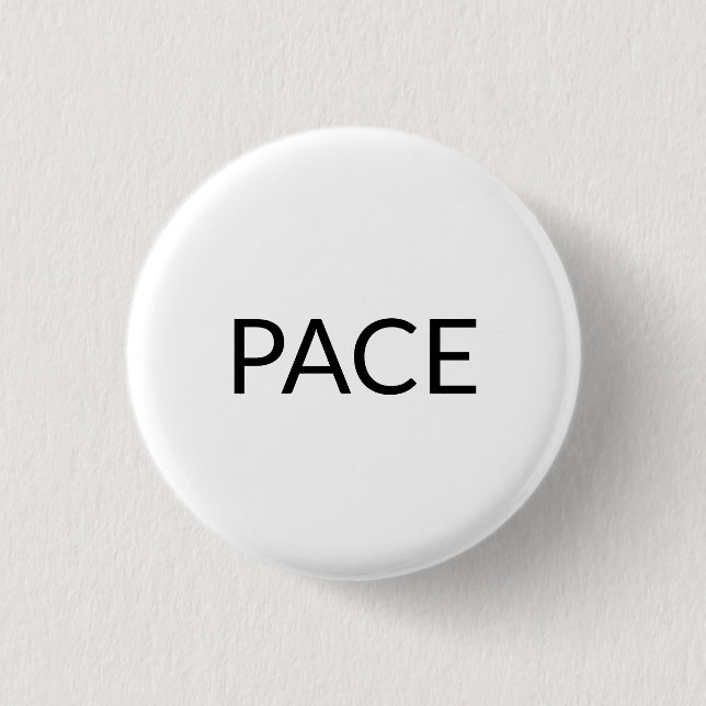 Pace White Black Italienischer Frieden einfach min Button (Vorderseite)