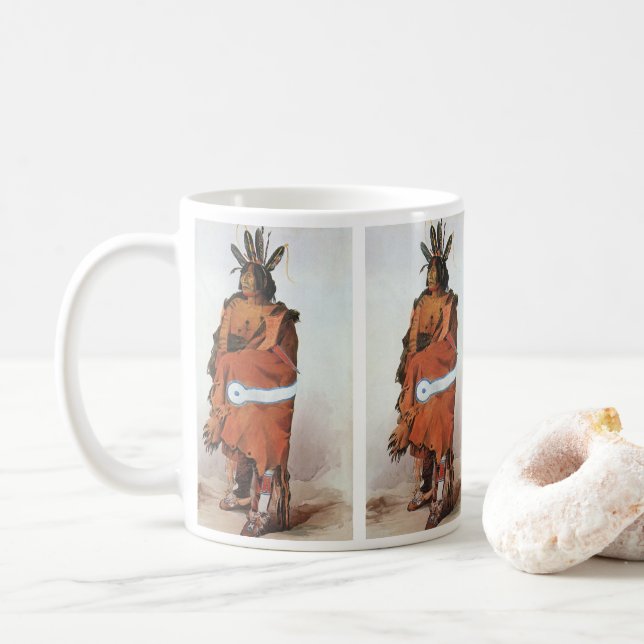 Pachtuwa-Chta, Arikara Warrior Portrait von Bodmer Kaffeetasse (Mit Donut)