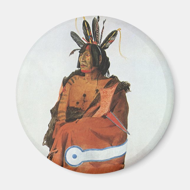 Pachtuwa-Chta, Arikara Warrior Portrait von Bodmer Magnet (Vorne)