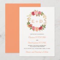 Pachy-pink-goldene Rose schaden Hochzeitsmonogramm