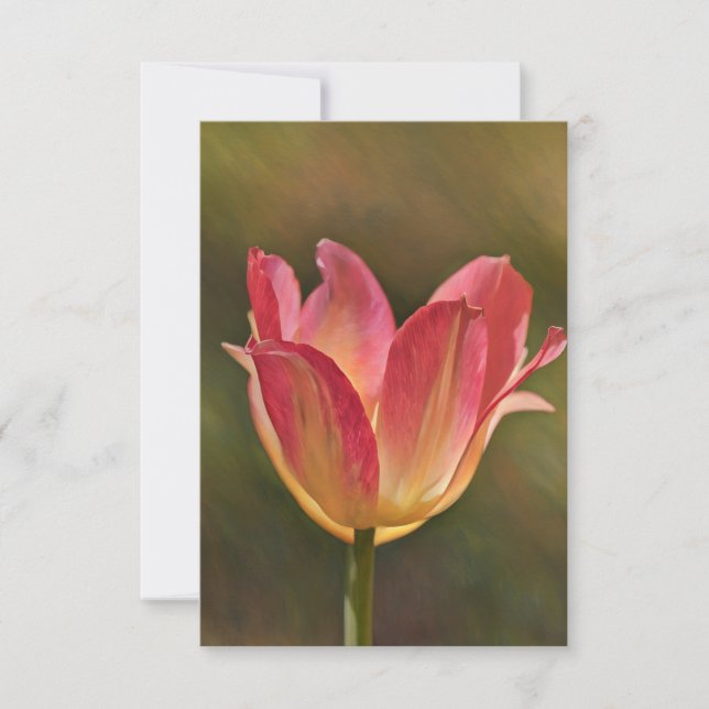 Pachy Pink Tulip Art Flat Note Card Dankeskarte (Vorderseite)