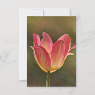 Pachy Pink Tulip Art Flat Note Card Dankeskarte