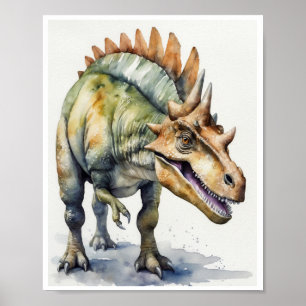 Pachycephalosaurus Dinosaur Wasserfarben Homedecor Poster