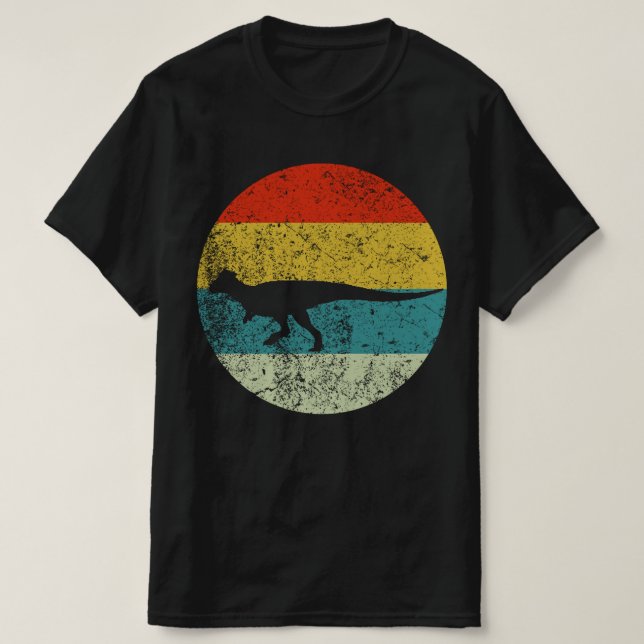 Pachycephalosaurus Retro Vintage Silhouette 70er T-Shirt (Design vorne)