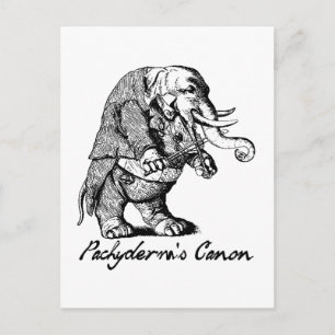 Pachyderms Canon Violine spielt Elephant Fiddle Postkarte