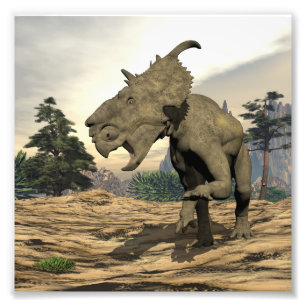 Pachyrhinosaurus-Dinosaurier-Rotation - 3D-Renderi Fotodruck
