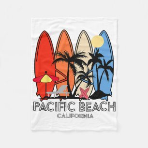 Pacific Beach Kalifornien Retro-Surfbrett Vintage Fleecedecke