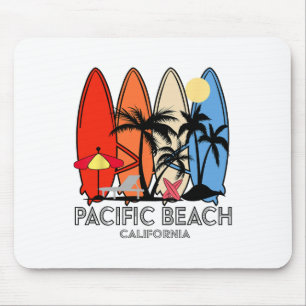 Pacific Beach Kalifornien Retro-Surfbrett Vintage Mousepad