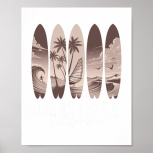 Pacific Beach Kalifornien Surfboard Männer Frauen Poster