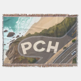 Pacific Coast Highway Aerial Travel Art Decke