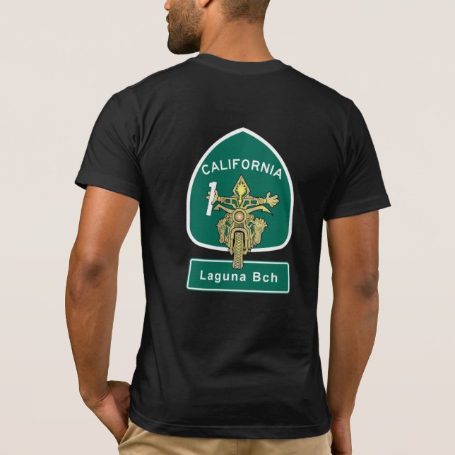 Pacific Coast Highway Biker at Laguna Beach T-Shirt (Rückseite)
