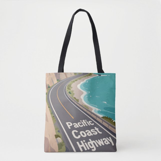 Pacific Coast Highway Grafik-Reise-Kunst (Vorderseite)