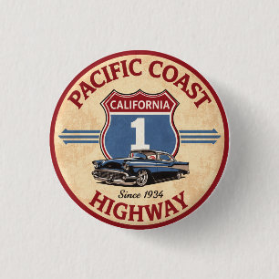 Pacific Coast Highway Motorradroute Kalifornien  Button