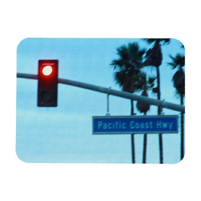 Pacific Coast Highway Sign California Beach Sky Magnet (Horizontal)