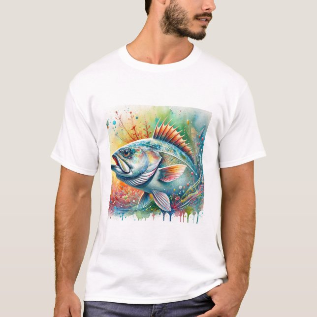 Pacific Cod 300824AREF129 - Watercolor T-Shirt (Vorderseite)