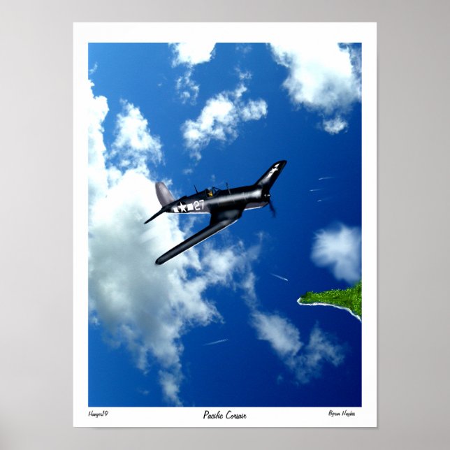 Pacific Corsair über Saipan. Poster (Vorne)