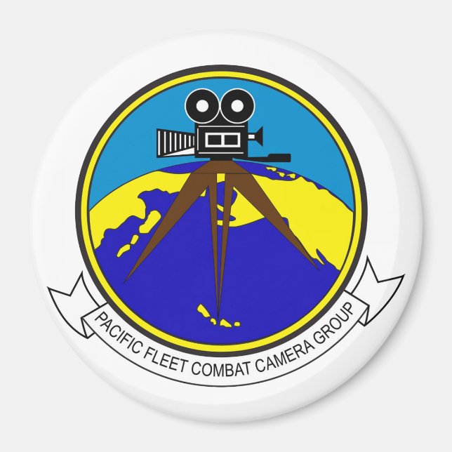 Pacific Fleet Combat Camera Group Round Magnet (Vorne)