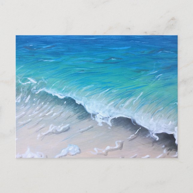 Pacific Grove Aquamarin Wave Painting Print Postkarte (Vorderseite)