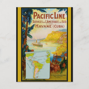 Pacific Line Vintage Reise Postkarte