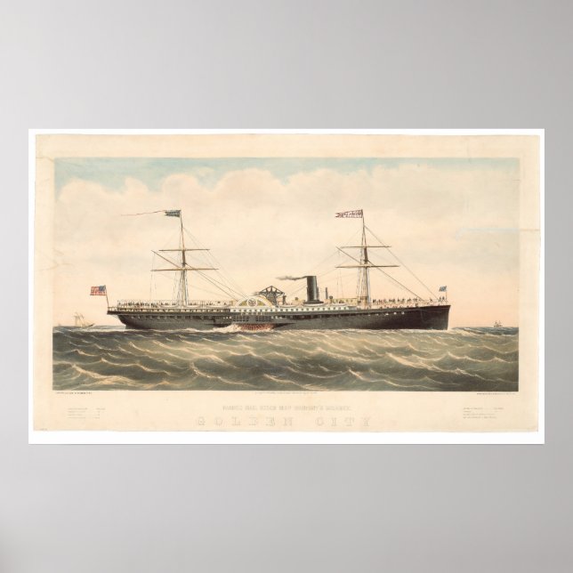 Pacific Mail Steam Ship Co's Golden City (0640A) Poster (Vorne)