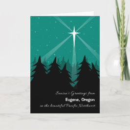 Pacific Northwest Christmas Emerald Evergreen Tree Feiertagskarte