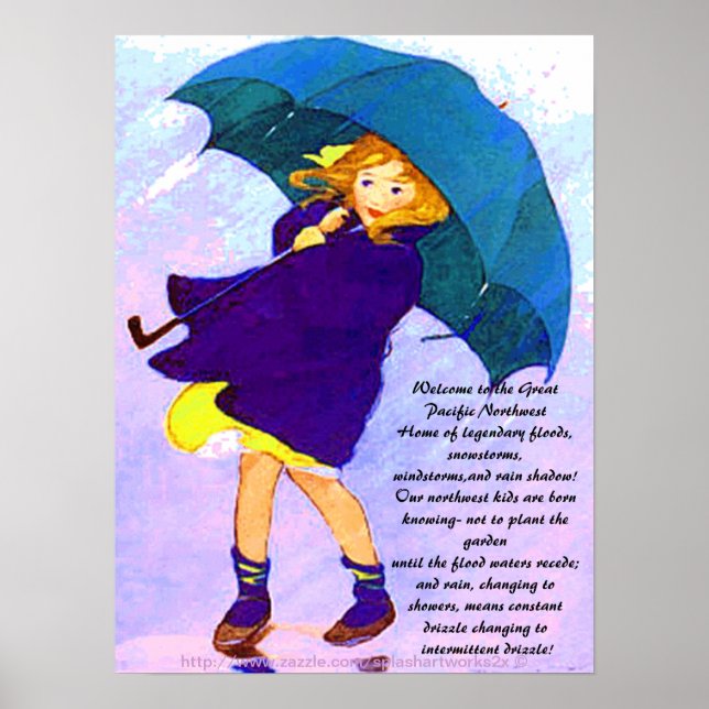 " Pacific Northwest Rain Shadow Girl" Poster (Vorne)