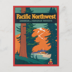 Pacific Northwest Vintage Postkarte