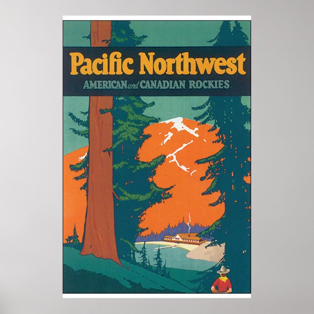 Pacific Northwest Vintage Travel Poster Artwork (Vorne)