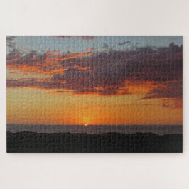 Pacific Ocean Abend Sky Bright Orange Sunset Puzzle